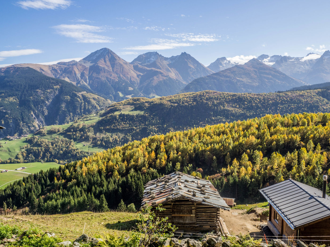Blick zu den Piz Muraun und Cazirauns