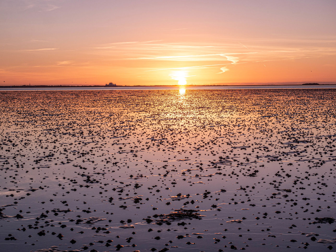 Sonnenuntergang im Watt