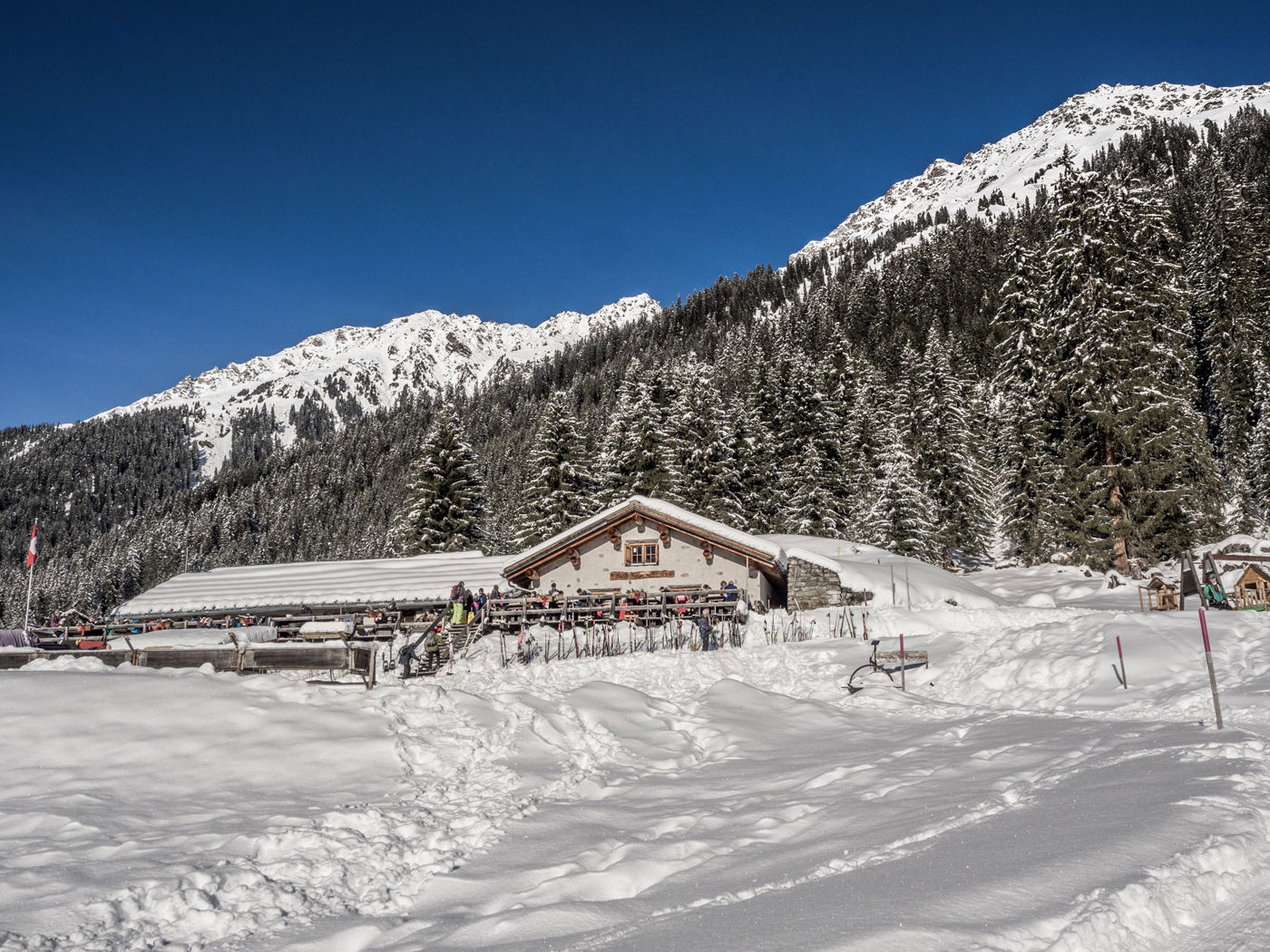 Winterwanderung Klosters Platz - Alp Garfiun