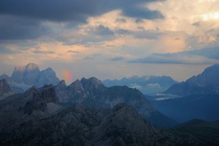 Nach dem Gewitter am Lagazuoi - ein Regenbogen