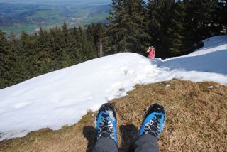 Steiler Aufschwung vor dem Gipfel der Farnere