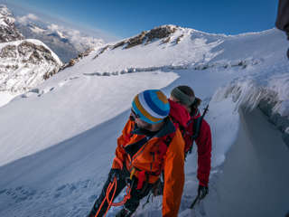Am Bergschrund des Castor